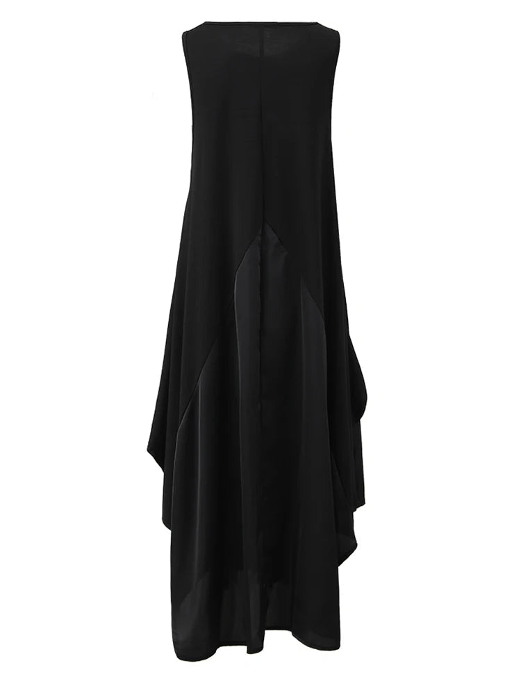 Women's Irregular Black Loose Silhouette Vest Skirt - Melissas Collectibles and More